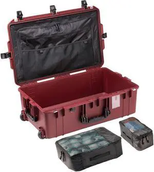 Pelican 1595TRVL Wheeled Air Travel Case with Organizer and Cubes, Oxblood