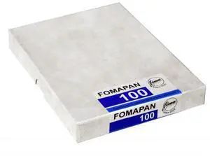 Foma FOMAPAN 100 Classic 4x5" Black and White Negative Film, 50 Sheets #42014550