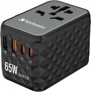 Verbatim UTA-05 GaN III 65W Universal Travel Adapter #32120