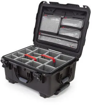 Nanuk 950 Wheeled Waterproof Hard Case with 4-Pocket Lid Organizer and Padded Divider for Camera, Black
