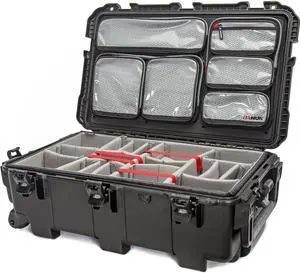 Nanuk 962 Wheeled Waterproof Hard Case w/Lid Organizer and Padded Divider, Black