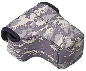 LensCoat Neoprene BodyBag Compact with Lens Cover, Designed for a Compact Camera Body with Lens up to 4.5" - Army Digital Camo (dc)
