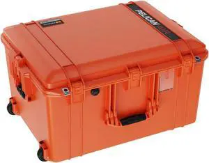 Pelican 1637AirWF Wheeled Hard Case with Foam Insert, Orange #016370-0001-150