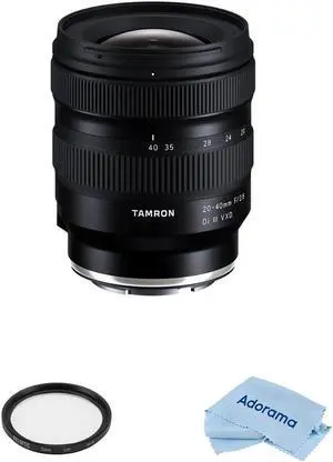 Tamron 20-40mm f/2.8 Di III VXD Lens for Sony E Bundle with 67mm UV Filter, Microfiber Cleaning Cloth