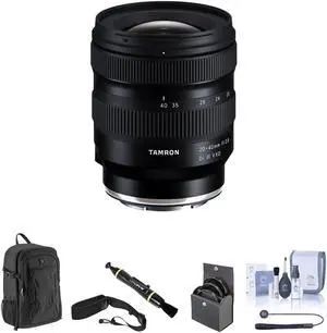 Tamron 20-40mm f/2.8 Di III VXD Lens for Sony E Bundle with Backpack, 67mm Filter Kit, Camera Strap, Lens Cleaner, Cleaning Kit, Universal Lens Cap Tether