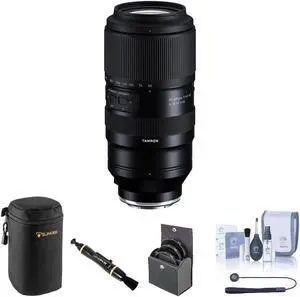Tamron 50-400mm f/4.5-6.3 Di III VC VXD Lens for Sony E Bundle with 67mm Filter Kit, Lens Case, Lens Cleaner, Cleaning Kit, Universal Lens Cap Tether