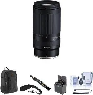 Tamron 70-300mm f/4.5-6.3 Di III RXD Lens for Nikon Z Bundle with Backpack, 67mm Filter Kit, Camera Strap, Lens Cleaner, Cleaning Kit, Universal Lens Cap Tether