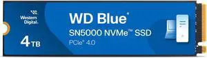 WD Blue SN5000 4TB NVMe PCIe Gen4 x4 M.2 Internal SSD #WDBS3F0040BNC-WRSN