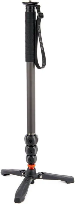 3 Legged Thing Legends Lance 4-Section Carbon Fiber Monopod with DocZ Foot Stabilizer Kit, Darkness