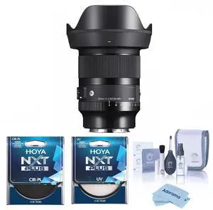 Sigma 20mm f/1.4 DG DN Art Lens for L Mount, Bundle with Hoya 82mm UV and CPL Filters