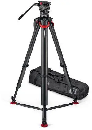 Sachtler aktiv10T 100mm Fluid Head with flowtech 100 Carbon Fiber Tripod and Ground Spreader