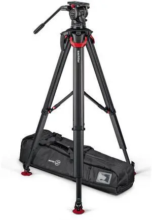 Sachtler aktiv10T 100mm Fluid Head with flowtech 100 Carbon Fiber Tripod and Mid-Level Spreader