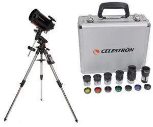 Celestron Advanced VX 8" Schmidt-Cassegrain Telescope - with Deluxe Accessory Kit (5 Celestron Plossl Eyepieces, 1.25" Barlow Lens, 1.25" Filter Set, Accessory Carry Case