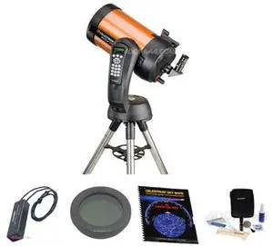 Celestron NexStar 8 SE Schmidt-Cassegrain Computerized Telescope, Bundle with Night Vision Flash Light, Sky Maps Book, 1.25" Moon Filter, Cleaning Kit