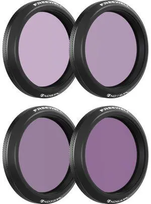 Freewell Bright Day ND/PL Hybrid Filter Kit for DJI Osmo Action 5 Pro, Action 4, Action 3 Camera, 4-Pack