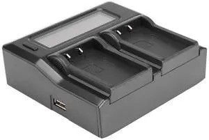 Green Extreme Dual Smart Charger with LCD Screen for Olympus BLS-50 Batteries