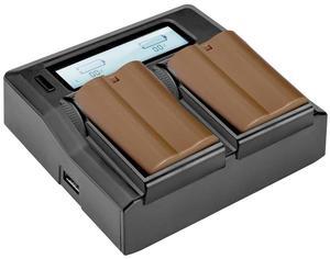 2x Green Extreme EN-EL15c 16.8Wh Li-Ion Battery with Dual Smart Charger,2x Plate