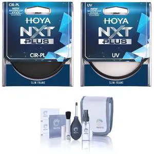 Hoya NXT Plus 58mm Multi-Coated CPL and UV Lens Filter Kit with Cleaning Kit