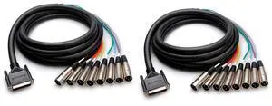 Hosa Technology 9.9'/3m Male DB-25 to 8-Channel Male 3-Pin XLR Snake Cable