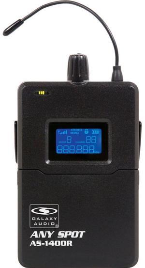 Galaxy Audio AS-1400R Bodypack Receiver with EB4 Ear Buds, M: 516 to 558MHz
