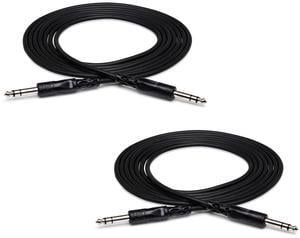 Hosa Technology 2x Stereo 1/4" Male Phone to 1/4" Male Phone TRS Cable, 15'
