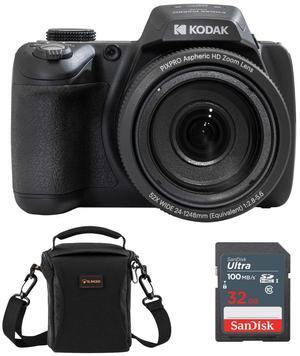 Kodak PIXPRO AZ528 Astro Zoom 16MP FHD Digital Camera, Black, w/32GB Card & Bag