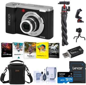 Minolta MNB5Z 56MP 5K UHD 2.8" LCD Screen Digital Camera, Black, w/Accessory Kit