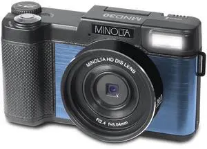 Minolta MND30 30MP 2.7K QHD 3.0" LCD Screen Digital Camera, Blue