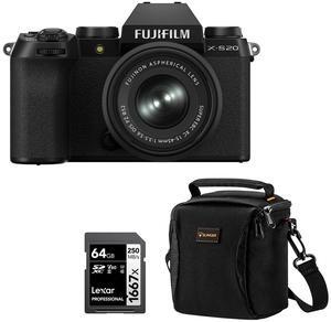 Fujifilm X-S20 Camera w/XC 15-45mm f/3.5-5.6 OIS PZ Lens, Black w/Included Value