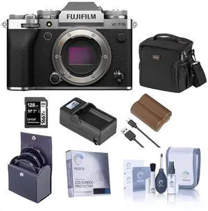 Fujifilm X-T5 Camera, Silver with XF 16-50mm f/2.8-4.8 R Lens and Essentials Kit