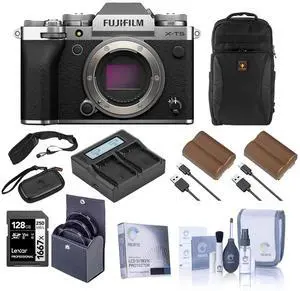 Fujifilm X-T5 Camera, Silver with XF 16-50mm f/2.8-4.8 R Lens & Accessories Kit