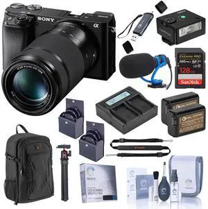 Sony Alpha a6100 Mirrorless Camera w/16-50mm & 55-210mm Lenses & Accessories Kit