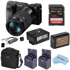 Sony Alpha a6100 Mirrorless Camera w/16-50mm & 55-210mm Lenses & Essentials Kit