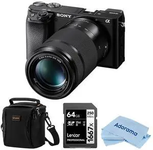 Sony Alpha a6100 Mirrorless Camera w/16-50mm & 55-210mm Lenses & Included Value