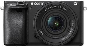 Sony a6400 Mirrorless Camera w/E PZ 16-50mm f/3.5-5.6 OSS Lens, Black + Flash