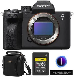 Sony Alpha a7 IV Mirrorless Camera, Bundle with 160GB Memory Card, Capture One Pro Software and Shoulder Bag