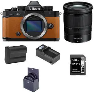 Nikon Z f Mirrorless Camera, Orange with NIKKOR Z 24-70mm f/4 S Lens, Bundle with Battery, 128GB Memory Card and 72mm Filter Kit