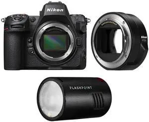 Nikon Z8 Mirrorless Camera, Bundle with FTZ II Mount Adapter and XPLOR 100 Pro TTL R2 Battery-Powered Monolight