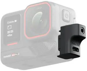 Insta360 Microphone Adapter for Ace and Ace Pro/Pro 2 Action Cameras, Black