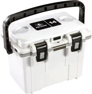 Pelican 14QT Personal Cooler, White/Gray #14Q-1-WHTGRY