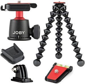 JOBY BallHead 3K, Black/Red, w/GorillaPod 5K Stand, Black,Quick Release Plate 3K