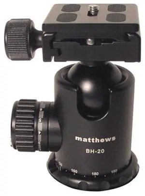 Matthews BH-20 Ball Head with Quick Release Plate, Supports 26 lbs