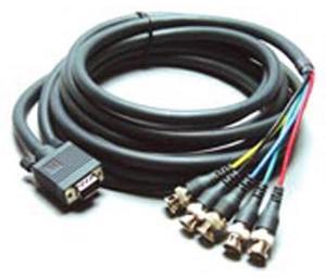 Kramer Electronics C-GF/5BM Molded 15-Pin HD (F) to 5 BNC (M) Breakout Cable, 3'