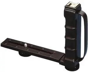 Kaiser Folding Metal "L" Flash Bracket with Hand Strap for Shoe Mount Flashes