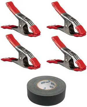 Bessey 4x XM5 2-1/4x2" Steel Spring Clamp, Orange, Bundle with Pro Tapes 2"x30 Yards Gaffer Tape