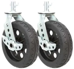 Rock N Roller Multi-Cart 8" x 2" R-Trac Caster w/Brake (for R12) - 2pk - Black