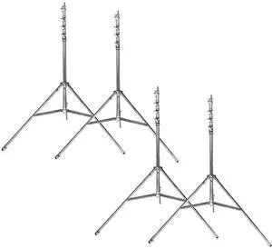 Matthews 14.8' Combo Triple Riser Steel Stand with Rocky Mountain Leg, Chrome, 4-Pack