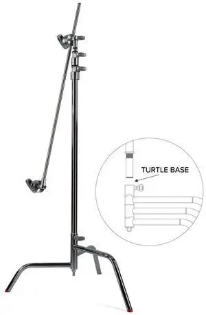 Matthews 40" C+ Stand with Turtle Base, Grip Head and Arm, Maximum Height 10.5', Supports 22 lbs., Chrome