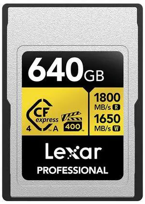 Lexar Gold Series Professional 640GB CFexpress 4.0 Type-A Memory Card