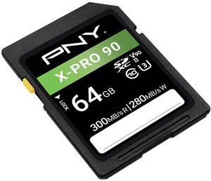 PNY Technologies X-PRO 90 64GB Class 10 U3 V90 UHS-II SDXC Flash Memory Card